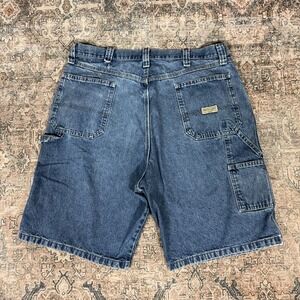 Vintage 2000s Wrangler Baggy Carpenter Jorts Blue Size 38 Faded